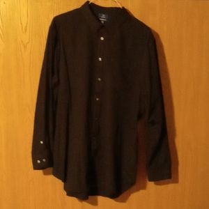 George Classic Fit Button Down / Up Dress Shirt Black XXL